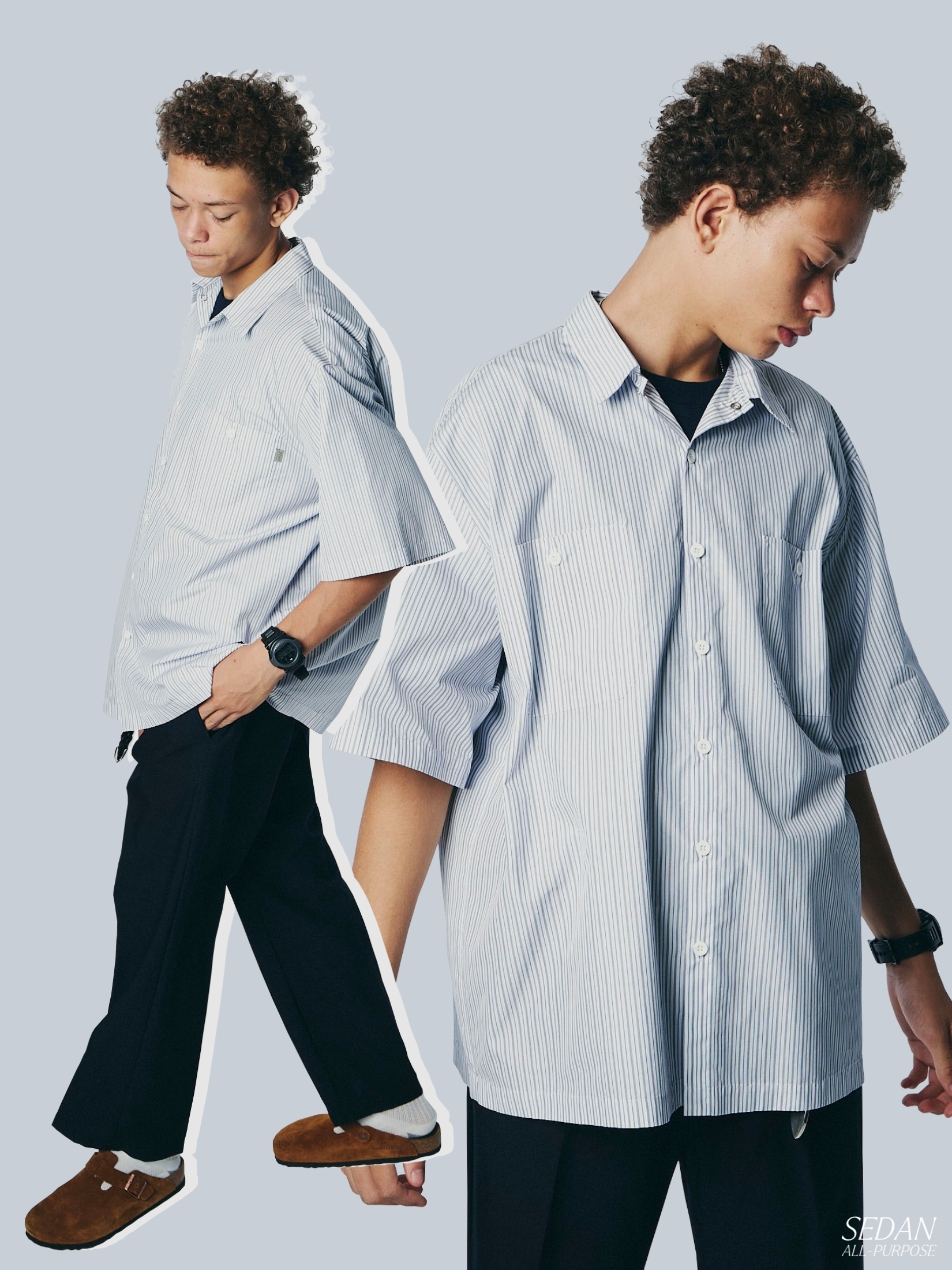 Striped Cotton Polyester S/S Work Shirt – SEDAN ALL-PURPOSE ONLINE