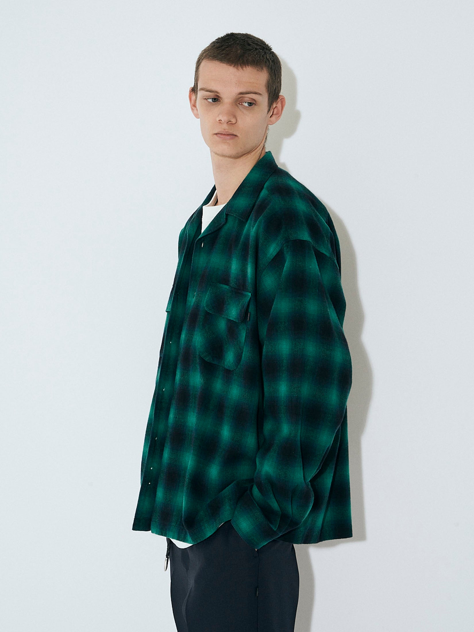 Brushed Ombre Plaid Open Collar Shirt – SEDAN ALL-PURPOSE ONLINE STORE