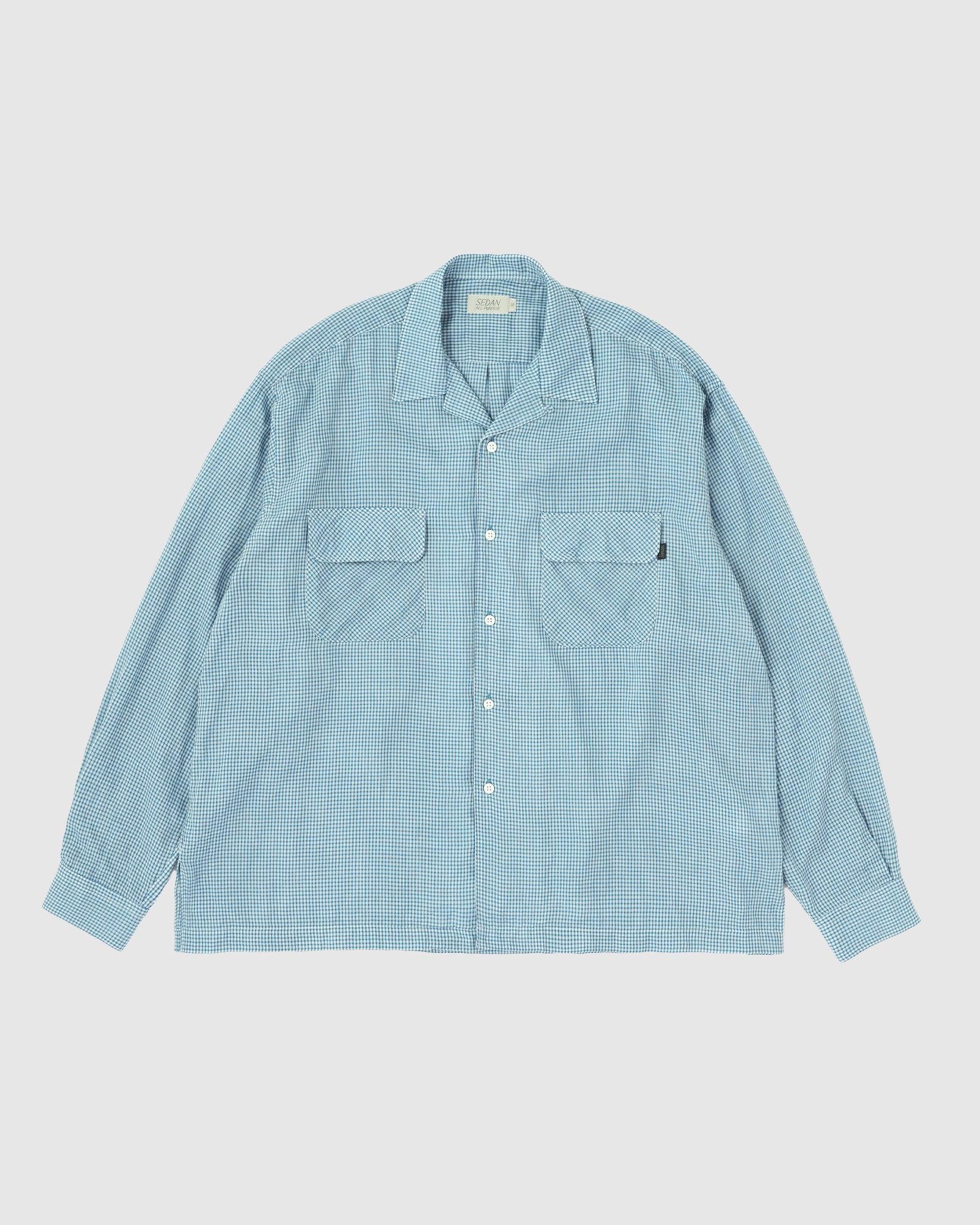 MADISONBLUE OPEN COLLAR SHIRT FLANNEL  灰 Port Authority Men's Grey/Cream Open Plaid Plaid Flannel Shirt