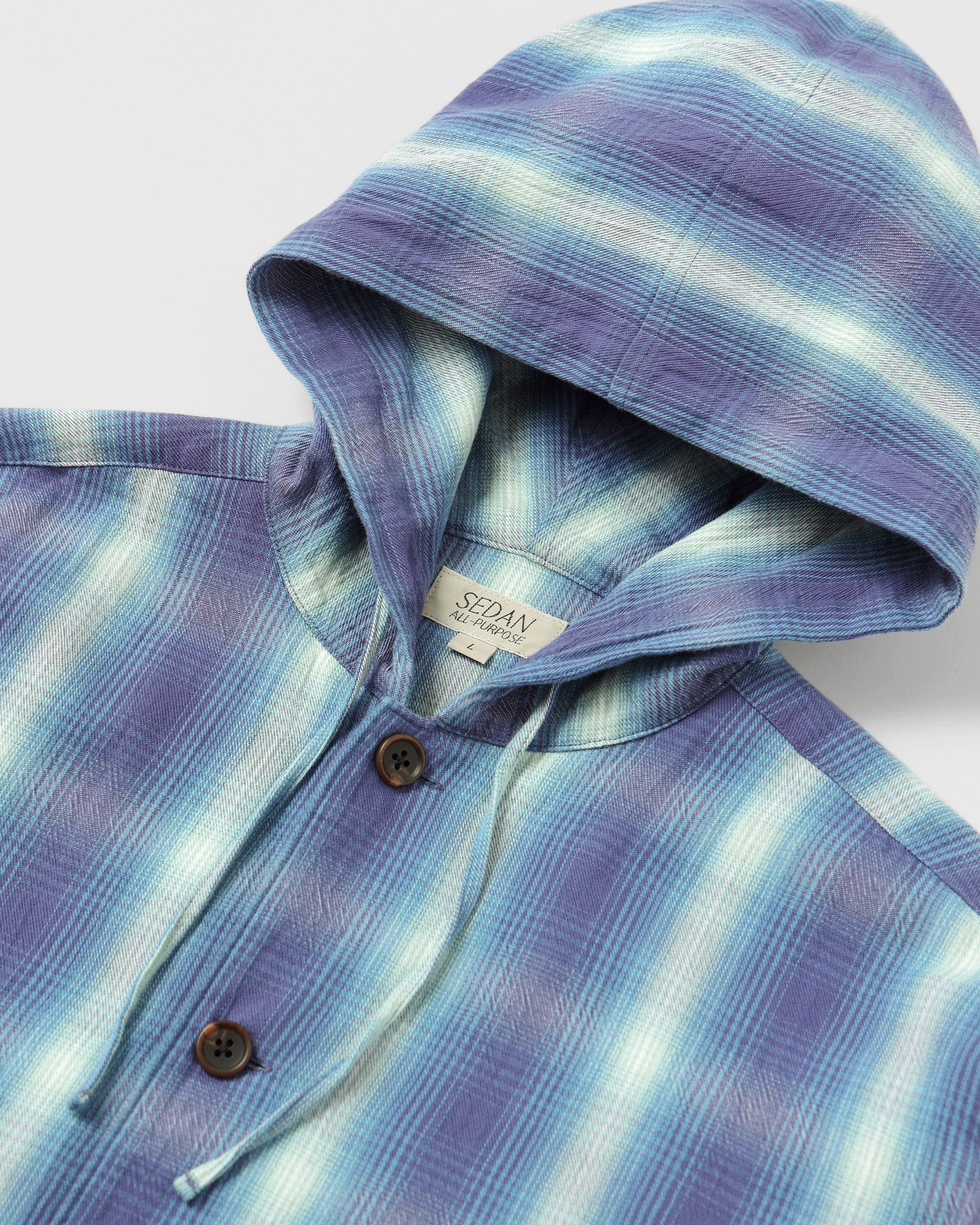 Ombre Plaid Hooded Shirt – SEDAN ALL-PURPOSE ONLINE STORE